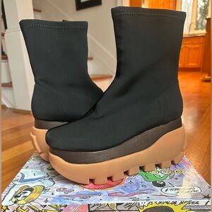 Free People Black and Tan Platform Boots